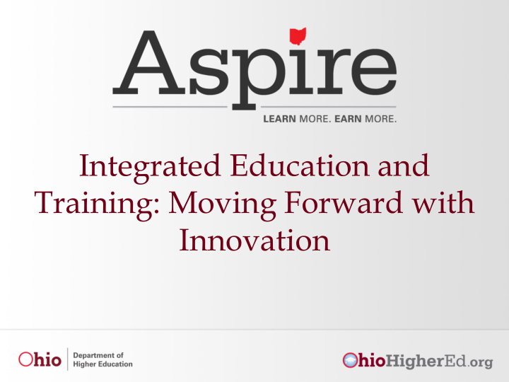 integrated education and training moving forward with