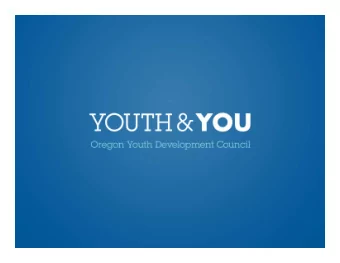 WORKFORCE Youth Development Council June 23, 2016 Work Group on Youth in the Workforce Youth &amp;