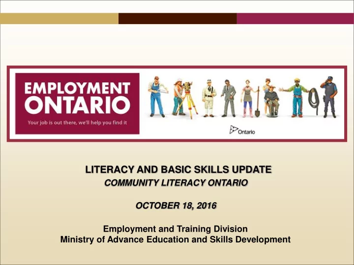literacy and basic skills update community literacy