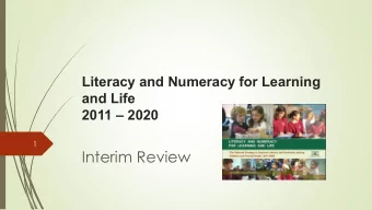 Interim Review  Ch. 2 What our young people should achieve  2  Summary of the 2011 targets