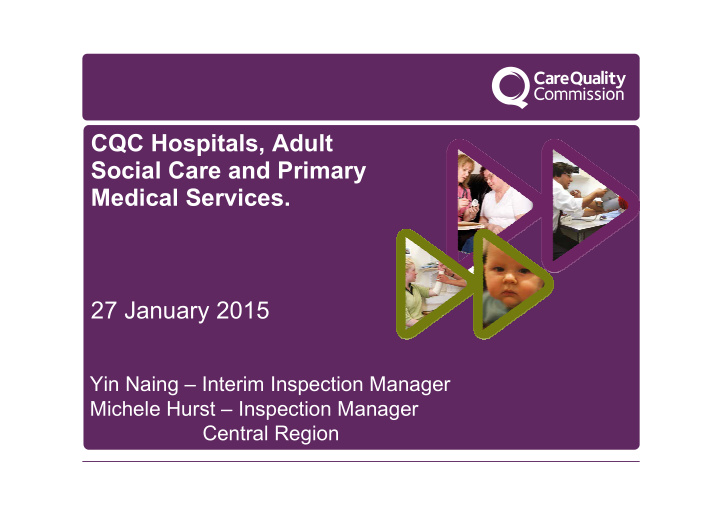 cqc hospitals adult social care and primary medical