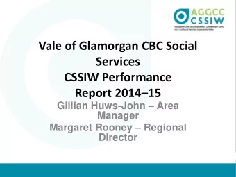 Vale of Glamorgan CBC Social Services CSSIW Performance Report 2014  15 Gillian Huws-John