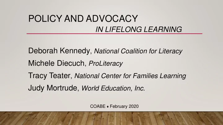 policy and advocacy