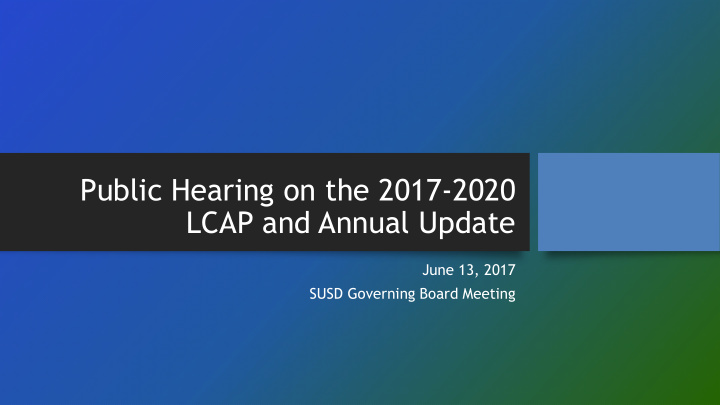 public hearing on the 2017 2020