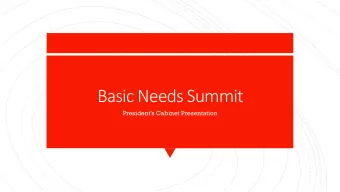 Basic Needs Summit  Presidents Cabinet Presentation  Agenda  Campus-  wide Survey  Results