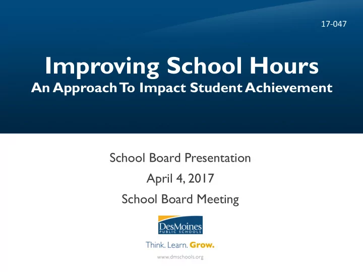 school board presentation april 4 2017 school board