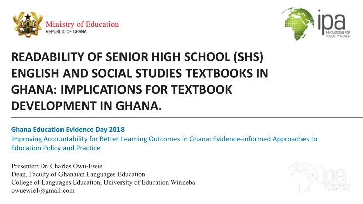 readability of senior high school shs english and social