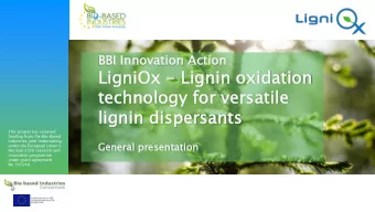 Lign  Li  gniOx  iOx - Li  Lign  gnin  in oxidation  idation  technology  chnology fo  for  r ve