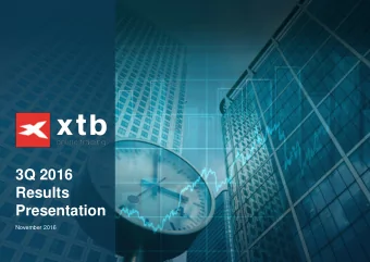 3Q 2016  Results  Presentation  November 2016  Disclaimer Neither this presentation (the