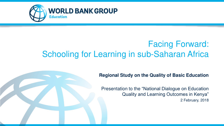 schooling for learning in sub saharan africa