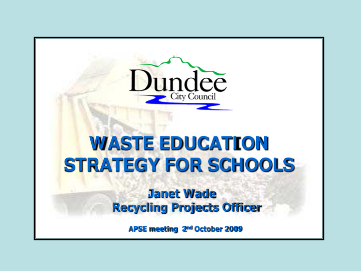 waste educati on strategy for schools