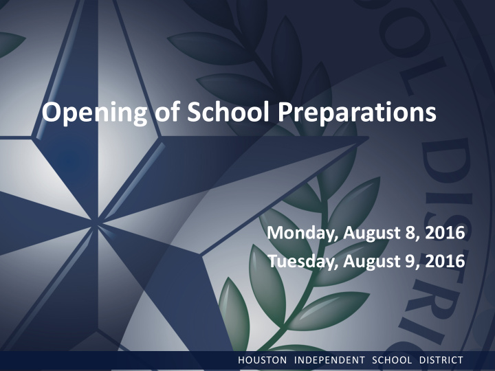 opening of school preparations