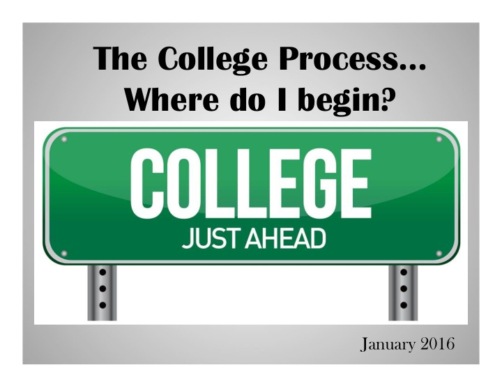 the college process where do i begin