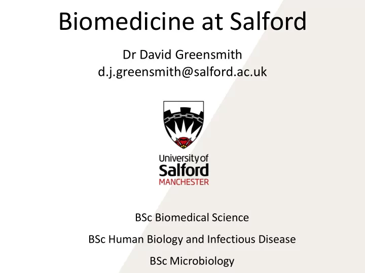biomedicine at salford
