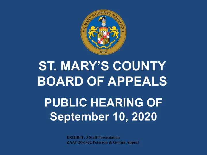 st mary s county board of appeals