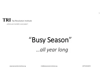 Busy Season  Busy Season  Busy Season  Busy Season  all year long