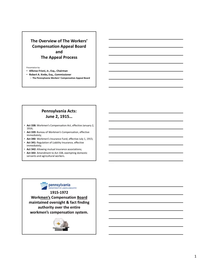 the overview of the workers compensation appeal board and