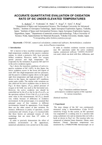 ACCURATE QUANTITATIVE EVALUATION OF OXIDATION  RATE OF SIC UNDER ELEVATED TEMPERATURES Y.  Kubota