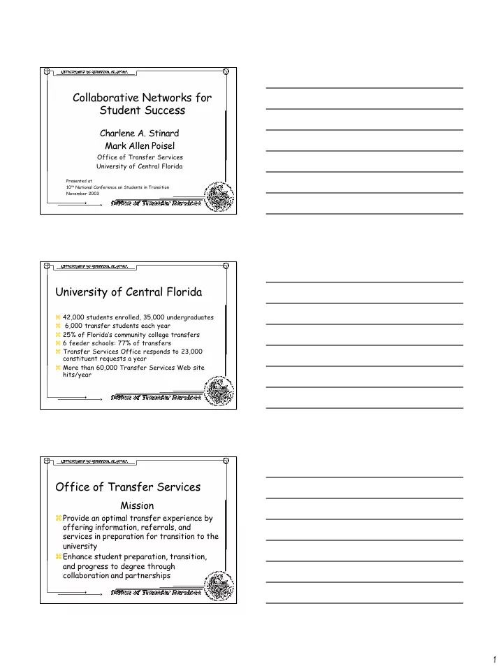 collaborative networks for student success