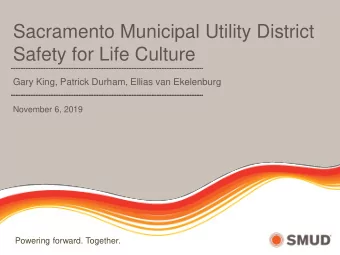 Sacramento Municipal Utility District  Safety for Life Culture  Gary King, Patrick Durham, Ellias