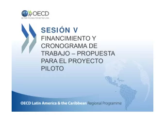 SESIN V  FINANCIMIENTO Y  CRONOGRAMA DE  TRABAJO  PROPUESTA  PARA EL PROYECTO  PILOTO