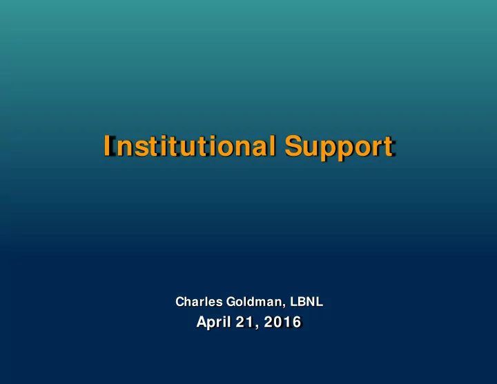 i nstitutional support