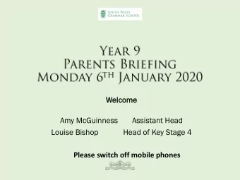 Please switch off mobile phones  Our aim is to:  provide a broad, balanced and flexible