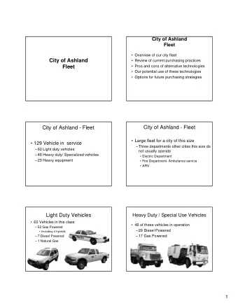 City of Ashland   Review of current purchasing practices   Pros and cons of alternative