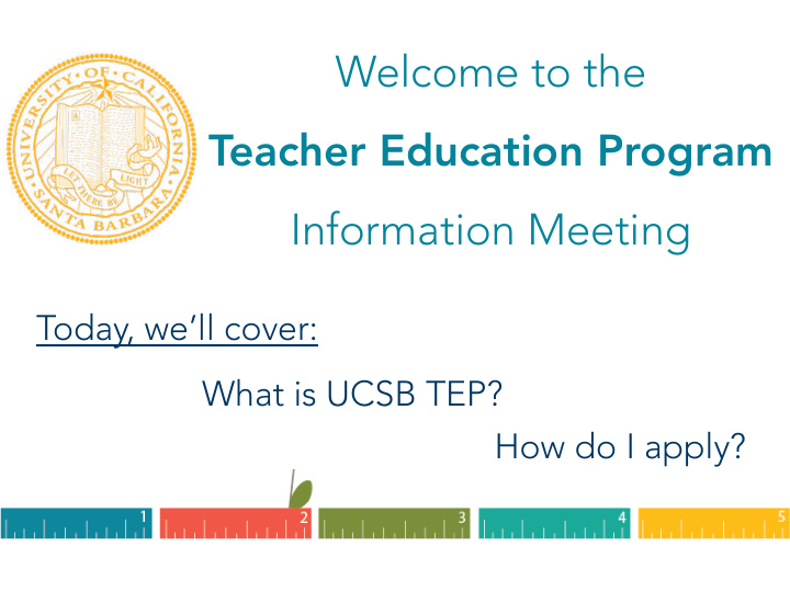 welcome to the teacher education program information