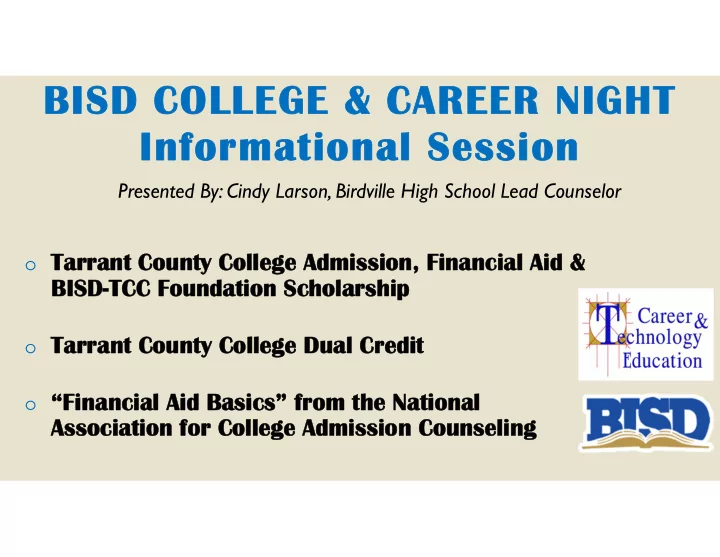 bisd college career night bisd college career night
