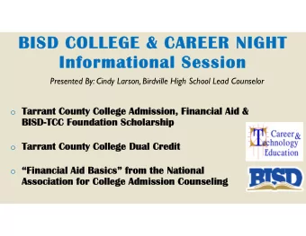 BISD COLLEGE &amp; CAREER NIGHT  BISD COLLEGE &amp; CAREER NIGHT  Informational Session