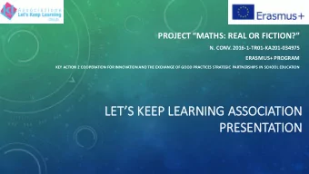 LET  LETS KEEP  EEP LEA  LEARNING ASSOCI  CIATION  PR  PRESENTATION  TH  THE ASSOCIATI  TION