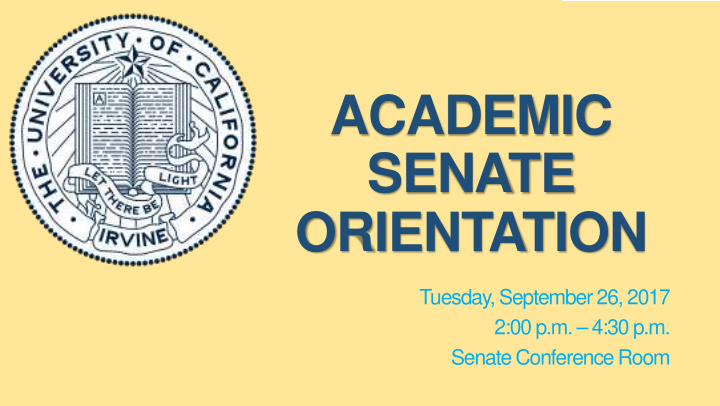 academic senate orientation