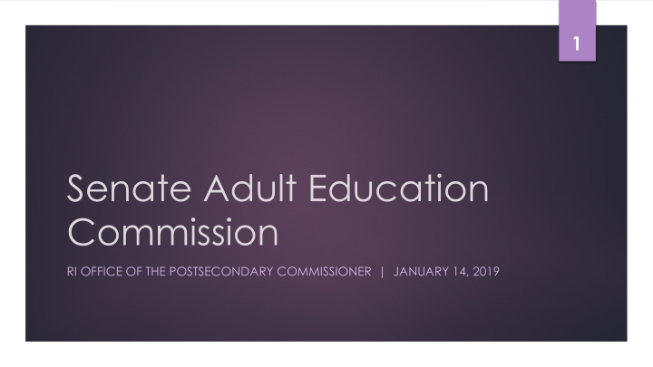 senate adult education commission