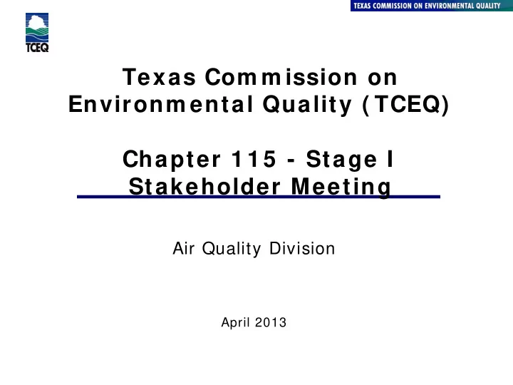 texas com m ission on environm ental quality tceq chapter