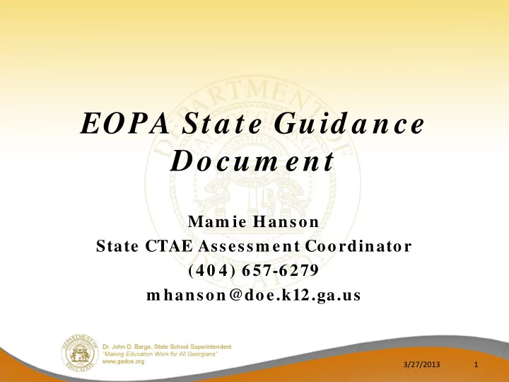 eopa sta te guid a nce docum ent