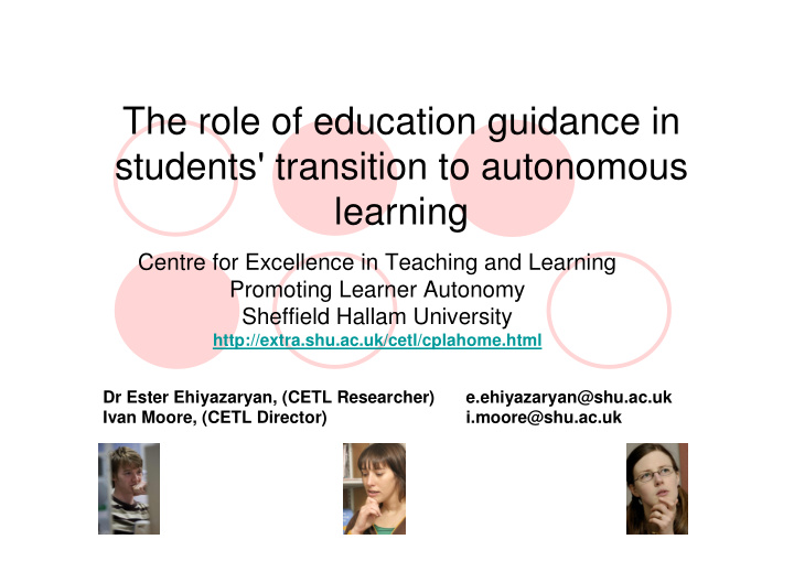 the role of education guidance in students transition to