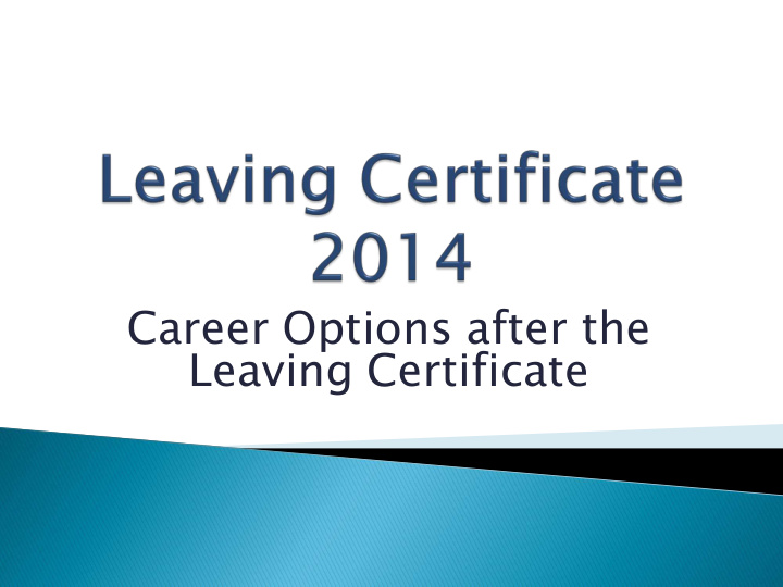 career options after the leaving certificate 1 higher r