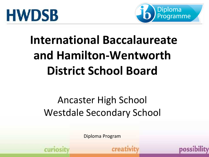 international baccalaureate and hamilton wentworth