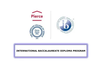 INTERNATIONAL BACCALAUREATE DIPLOMA PROGRAM  Presentation plan:  1. The IBDP and University