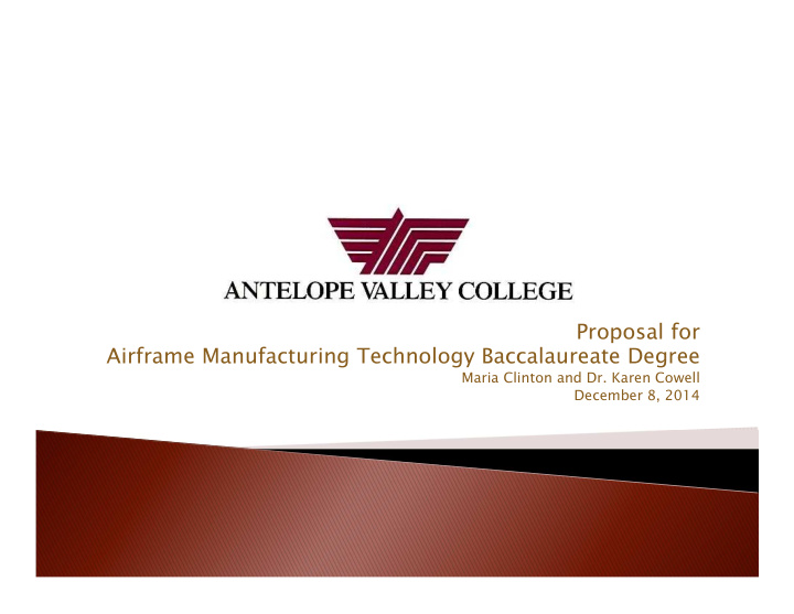 proposal for airframe manufacturing technology