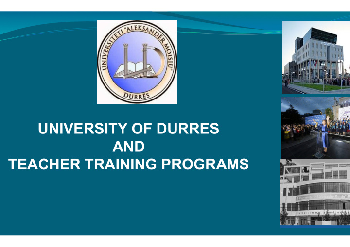 university of durres and teacher training programs about