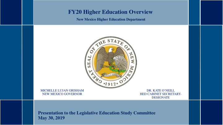 fy20 higher education overview