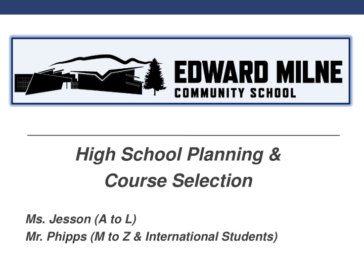 high school planning course selection