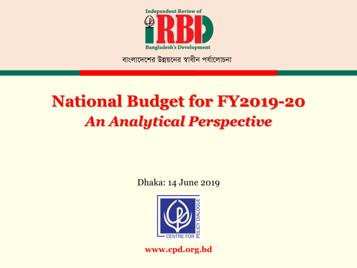 national budget for fy2019 20