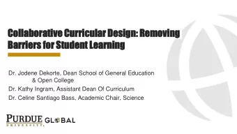 Co  Coll  llabo  borat  rative  ive Cu  Curr  rric  icul  ular  ar De  Desig  ign:  n: Removing