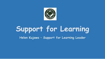 Support for Learning Helen Kujawa  Support for Learning Leader  Legislation  Inclusion
