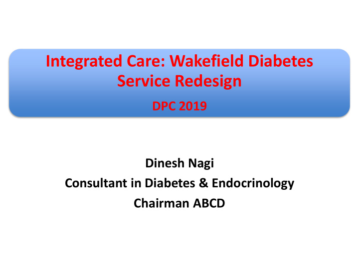 integrated care wakefield diabetes