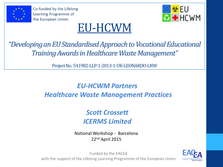 eu hcwm developing an eu standardised approach to