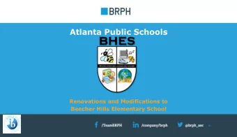 Atlanta Public Schools  Renovations and Modifications to  Beecher Hills Elementary School  ATLANTA